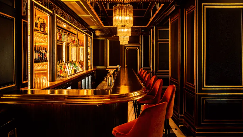 Black and Gold Art Deco Bar